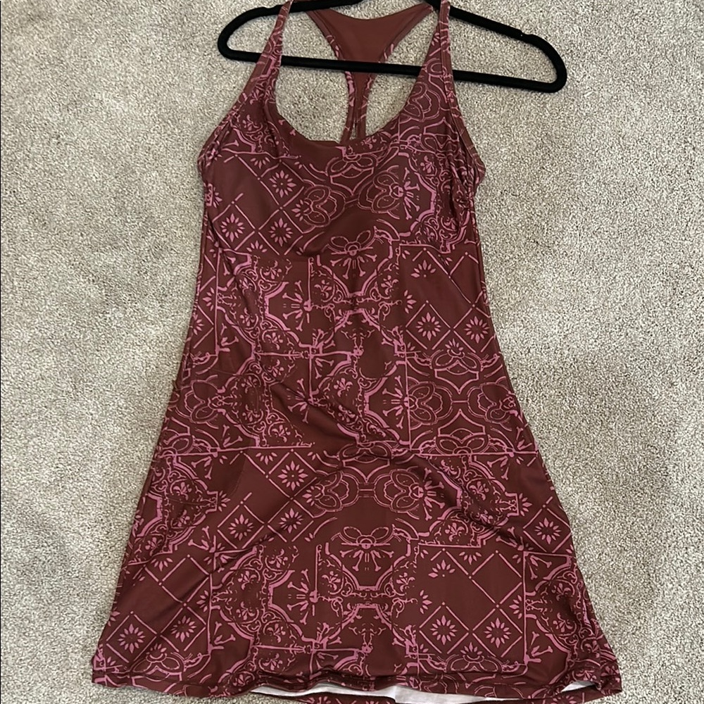 Prana Red Sleeveless Halter Sundress Mini